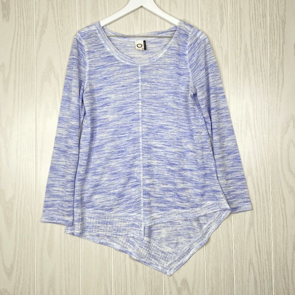 Anthropologie Akemi + Kin Women's High-Low Hem Crew Neck Top Blue Small